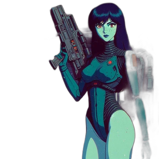 robot, weapon, concept art, cyberpunk transparent PNG cut-out