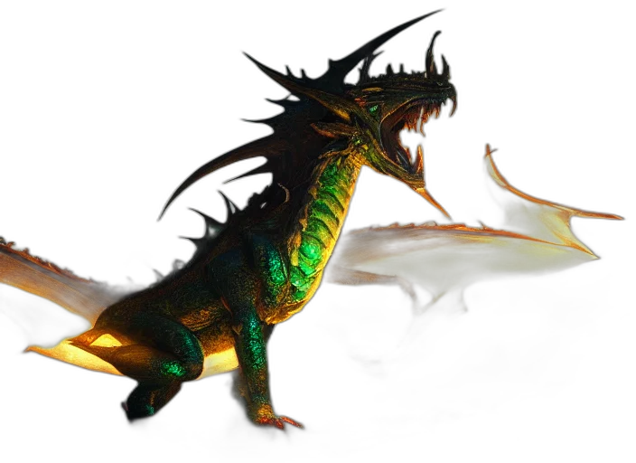 dragon, creature, animal, staff transparent PNG cut-out