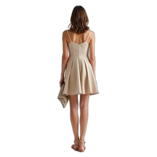 dress, earth tones, woman, standing transparent PNG cut-out