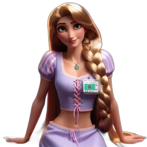 dress, staff, jewelry, 3d render transparent PNG cut-out