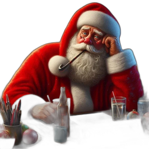concept art, photorealistic, 3d render, santa transparent PNG cut-out