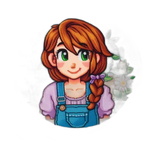 staff, flower, pixel art, anime transparent PNG cut-out
