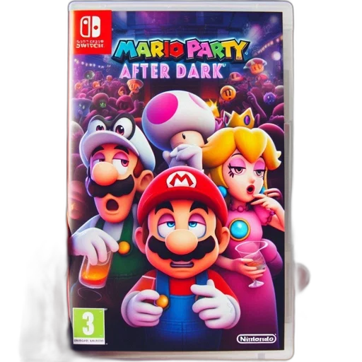 3d render, concept art, dark, mario transparent PNG cut-out