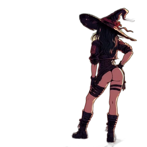 hat, staff, weapon, jacket transparent PNG cut-out