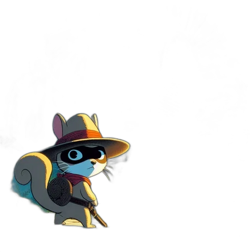 hat, staff, robot, animal transparent PNG cut-out