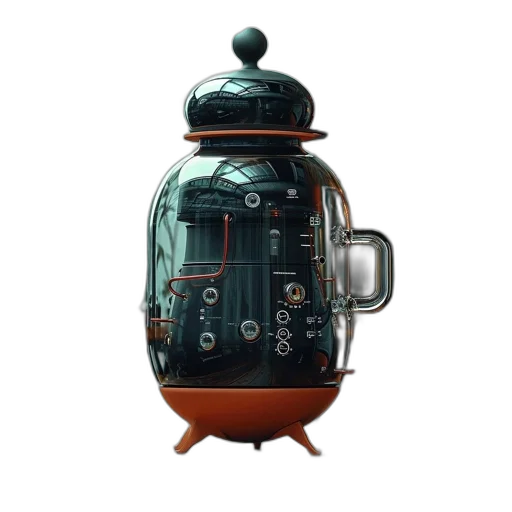 robot, 3d render, concept art, pixel art transparent PNG cut-out