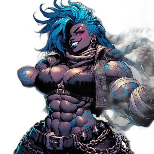 comic book art, concept art, cyberpunk, fantasy art transparent PNG cut-out