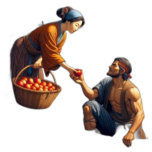food, concept art, oil painting, woman transparent PNG cut-out
