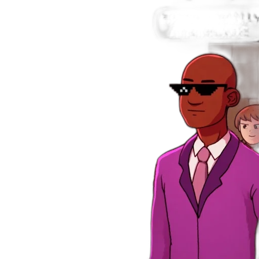 jacket, staff, robot, cartoon transparent PNG cut-out