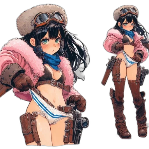 weapon, jacket, concept art, anime transparent PNG cut-out