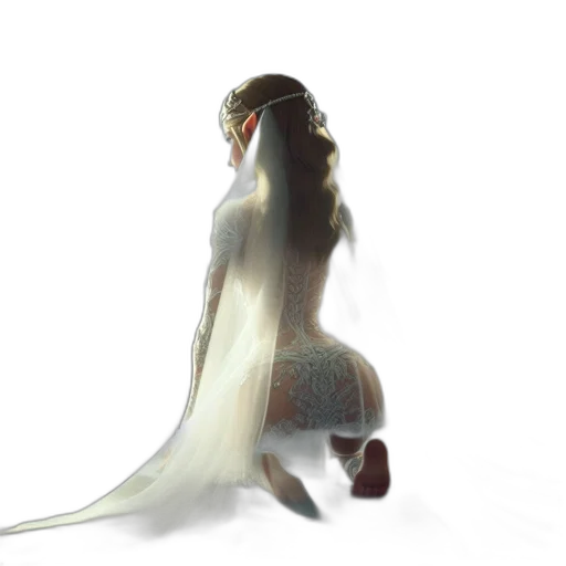 dress, dragon, creature, hair transparent PNG cut-out