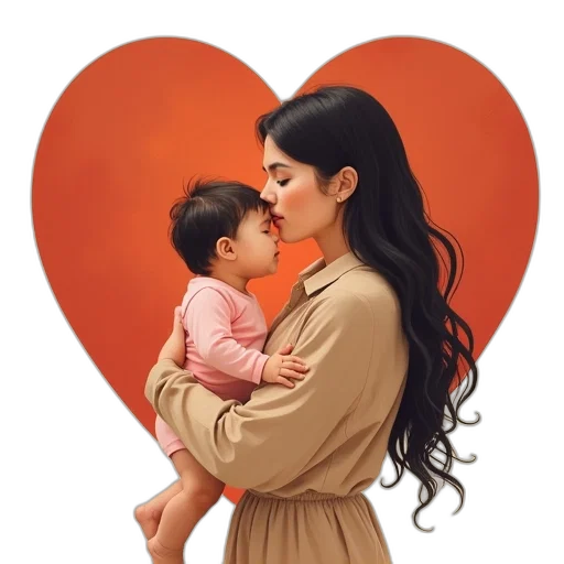 photorealistic, oil painting, concept art, mother transparent PNG cut-out