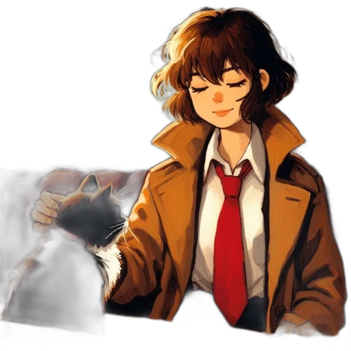 jacket, weapon, staff, creature transparent PNG cut-out