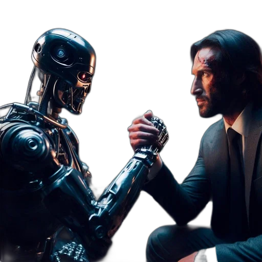 robot, stark, setting, suited transparent PNG cut-out