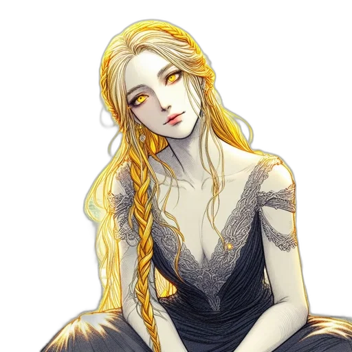 dress, jewelry, crown, fantasy art transparent PNG cut-out