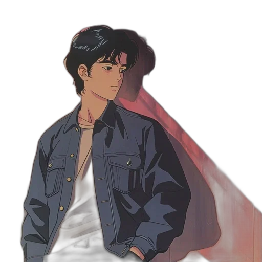 jacket, creature, vaporwave, anime transparent PNG cut-out