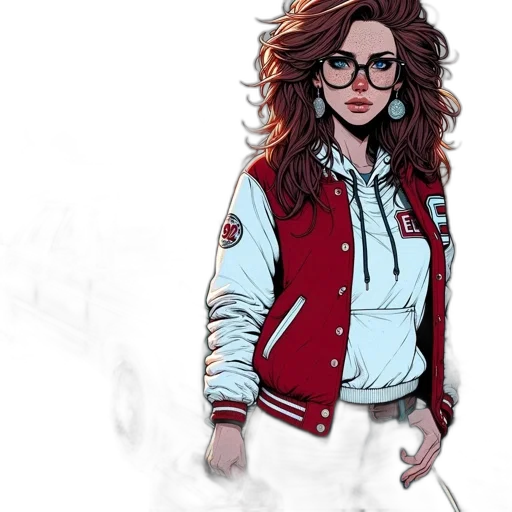 jacket, face, comic book art, cartoon transparent PNG cut-out