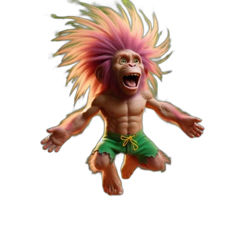creature, animal, hair, 3d render transparent PNG cut-out