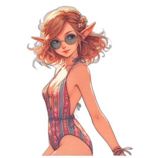 dress, concept art, cartoon, watercolor transparent PNG cut-out
