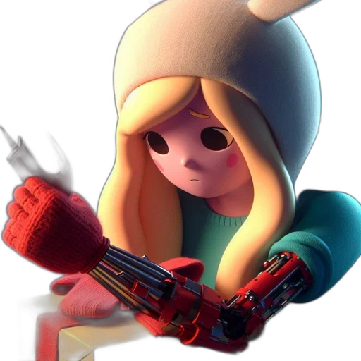 robot, weapon, staff, hat transparent PNG cut-out