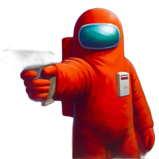robot, jacket, staff, weapon transparent PNG cut-out