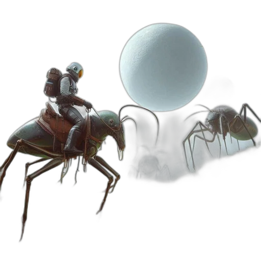 robot, creature, concept art, 3d render transparent PNG cut-out