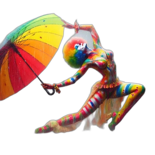 umbrella, mask, creature, staff transparent PNG cut-out