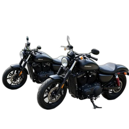 3d render, two, motorcycles, parked transparent PNG cut-out