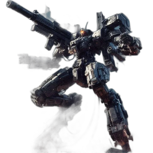 robot, weapon, concept art, 3d render transparent PNG cut-out