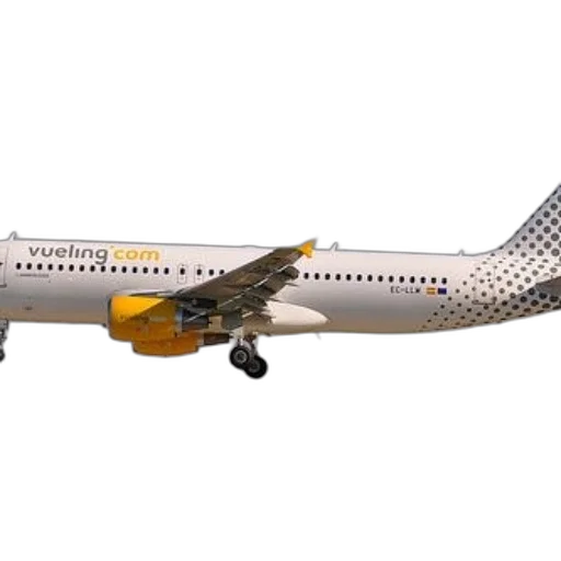 3d render, vueling, airplane, captured transparent PNG cut-out