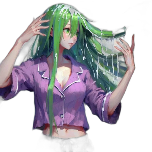 jacket, dress, hair, creature transparent PNG cut-out