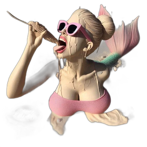 creature, staff, concept art, 3d render transparent PNG cut-out