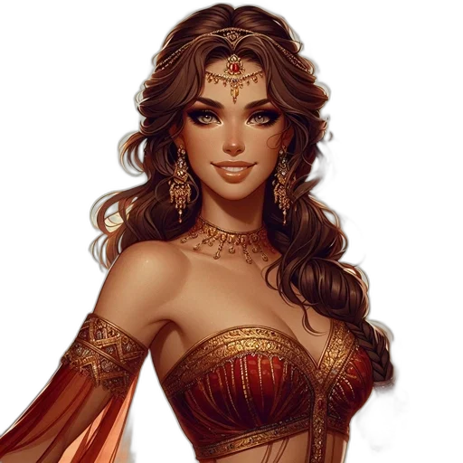 jewelry, dress, fantasy art, comic book art transparent PNG cut-out
