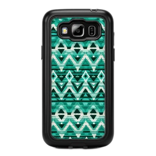 tribal, green, blue, geometric transparent PNG cut-out