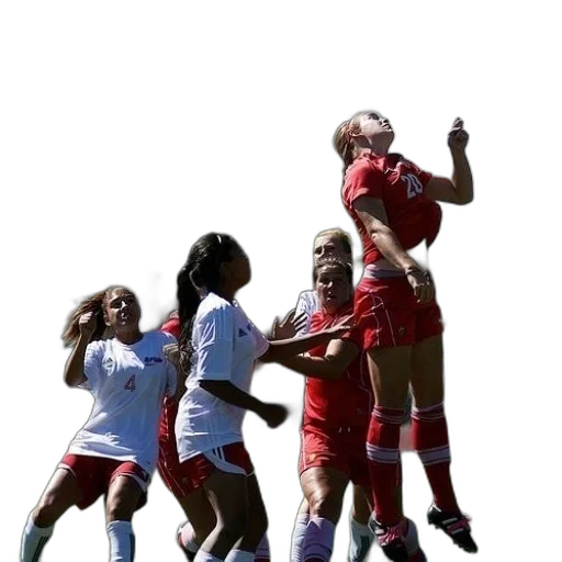 group, girls, playing, soccer transparent PNG cut-out