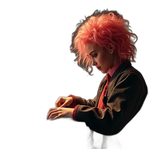 jacket, hair, jewelry, weapon transparent PNG cut-out