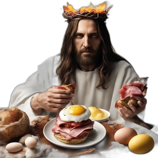 food, crown, photorealistic, man transparent PNG cut-out