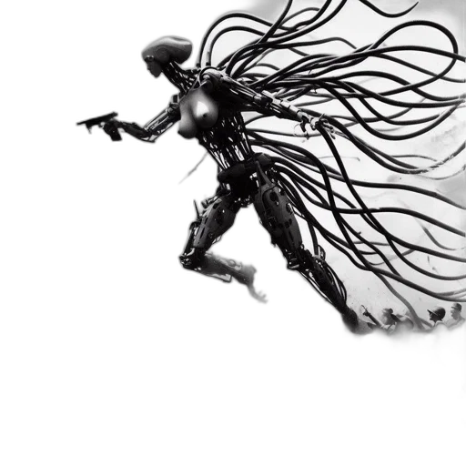 robot, creature, hair, dragon transparent PNG cut-out