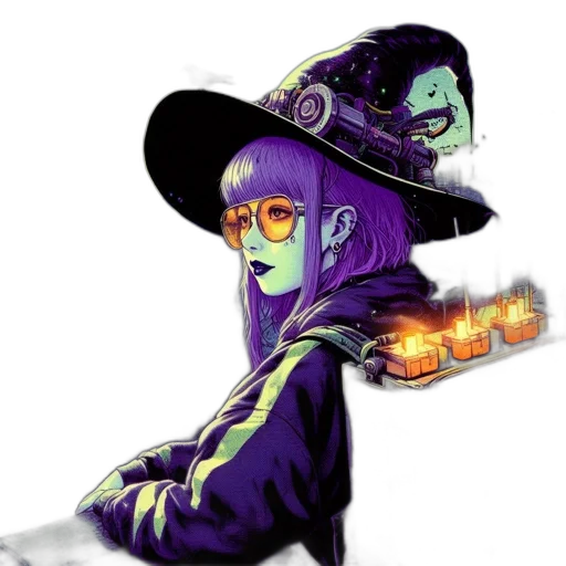 hat, jacket, staff, concept art transparent PNG cut-out