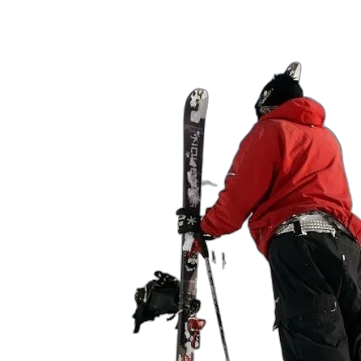 jacket, staff, snow, skier transparent PNG cut-out