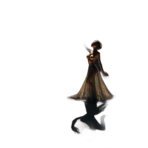 dress, staff, crown, hair transparent PNG cut-out