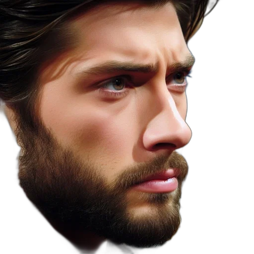 face, hair, photorealistic, concept art transparent PNG cut-out
