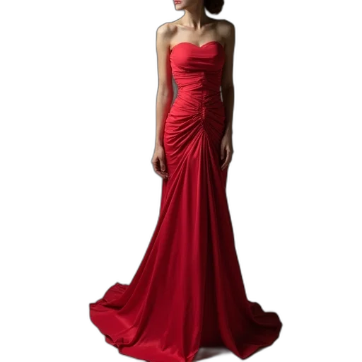 dress, photorealistic, red, theia transparent PNG cut-out