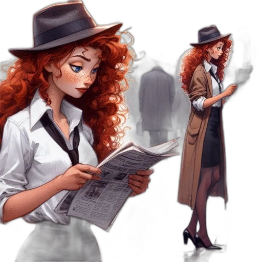 hat, dress, concept art, comic book art transparent PNG cut-out