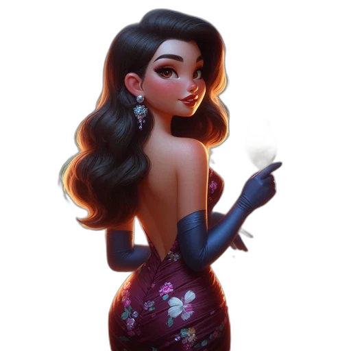 dress, jewelry, face, staff transparent PNG cut-out