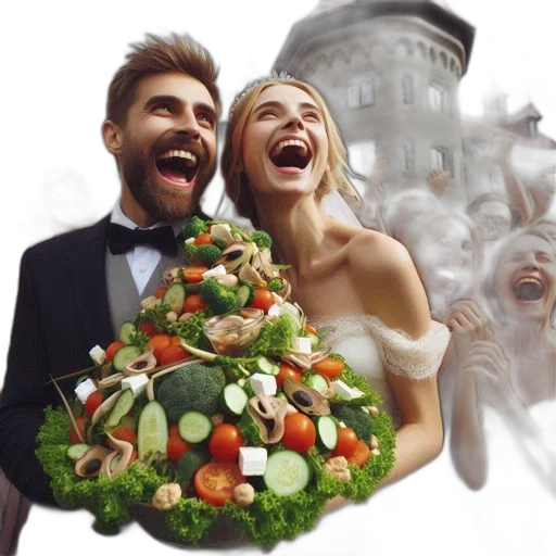 food, photorealistic, concept art, bride transparent PNG cut-out