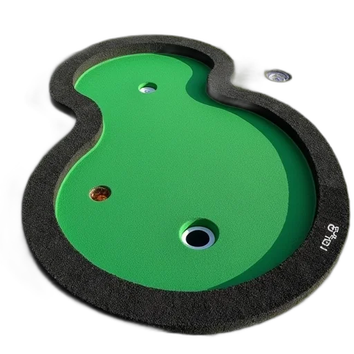 3d render, green, golf, putting transparent PNG cut-out