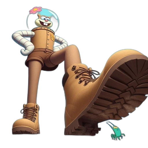 robot, shoes, weapon, staff transparent PNG cut-out
