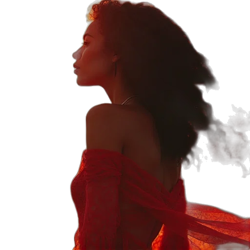 dress, hair, photorealistic, concept art transparent PNG cut-out