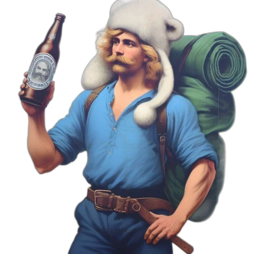 bottle, hat, creature, animal transparent PNG cut-out